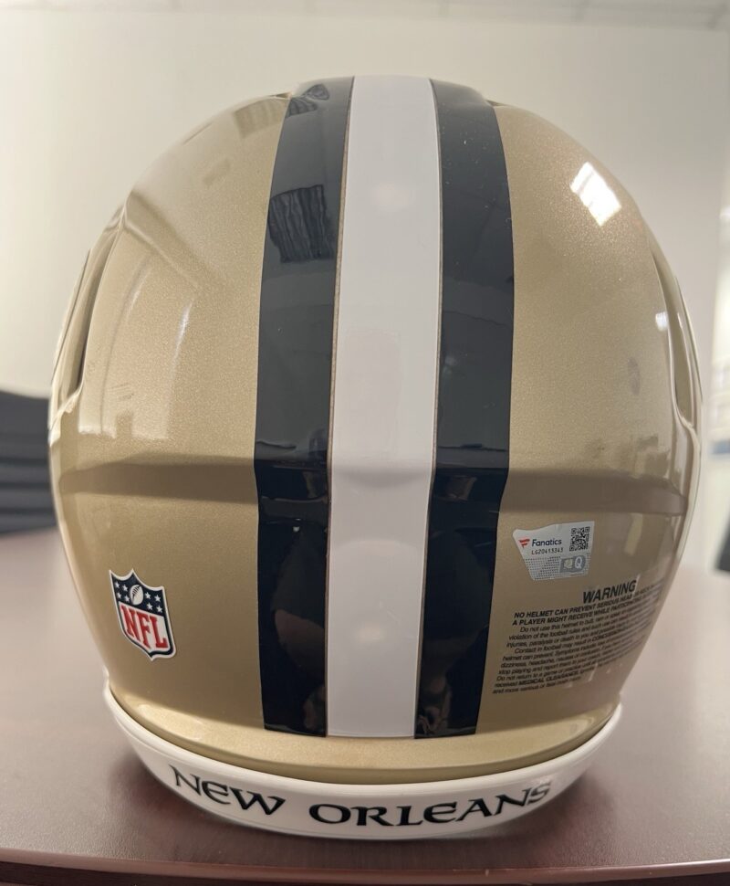 Drew Brees Autographed signed New Orleans Saints on-field NFL Helmet - Image 9
