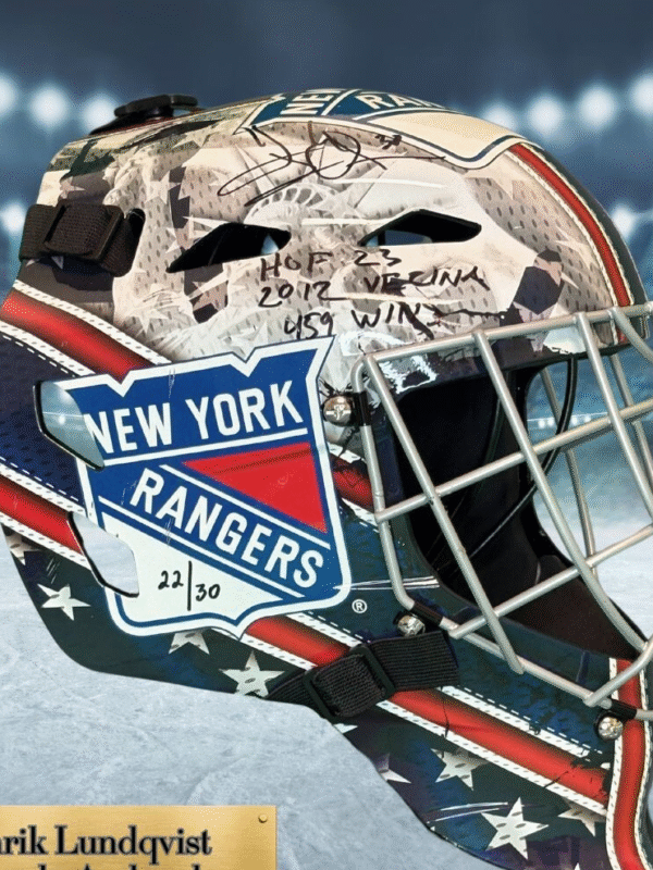 Henrik Lundqvist Autographed New York Ringers NHL Hockey Mask #22 0f 30