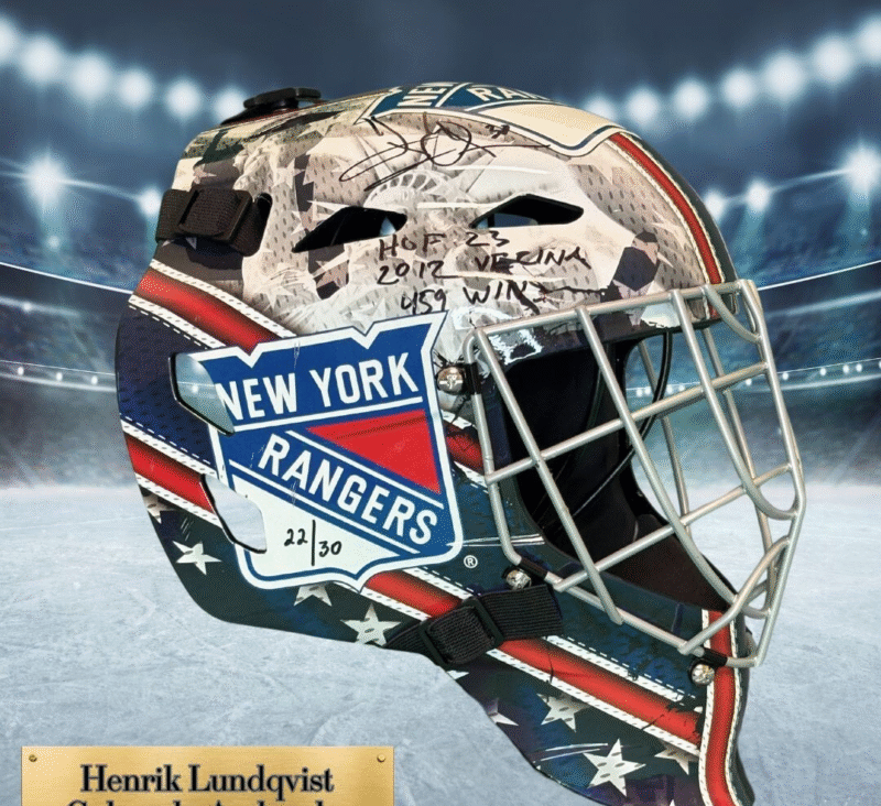 Henrik Lundqvist Autographed New York Ringers NHL Hockey Mask #22 0f 30