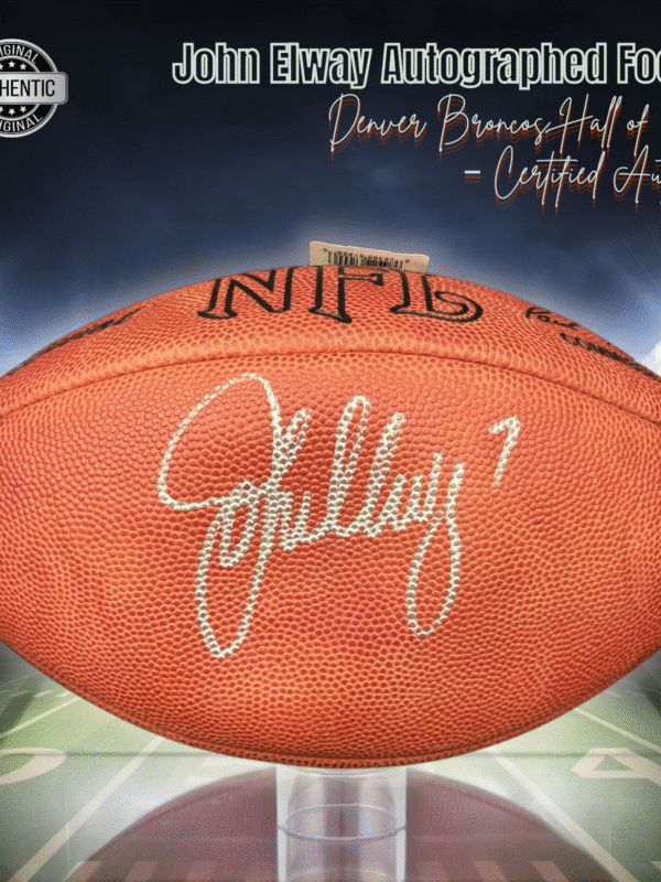 John Elway Autographed & Inscribed "7" Wilson NFL Football
