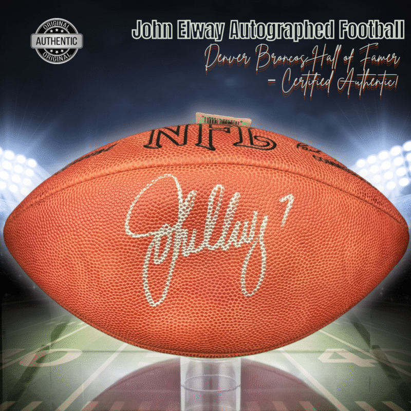 John Elway Autographed & Inscribed "7" Wilson NFL Football