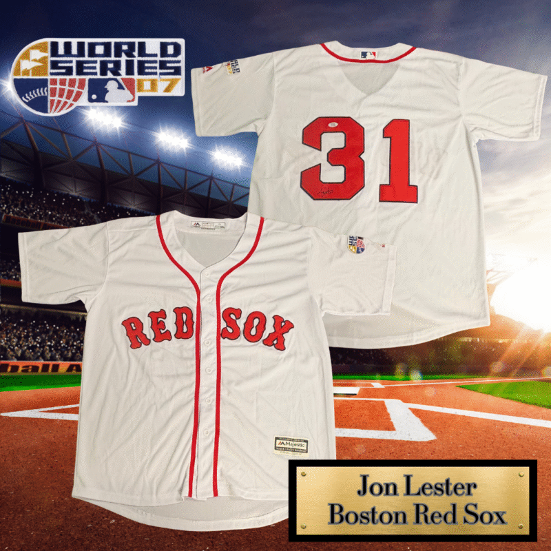Jon Lester Autographed Boston Red Sox 2007 World Series Majestic Jersey