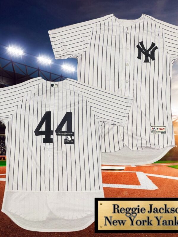 Reggie Jackson HOF '93 Autographed New Yankees Majestic Jersey