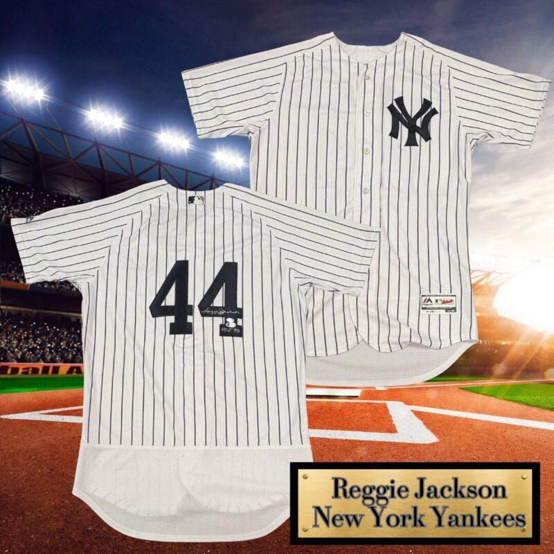 Reggie Jackson HOF '93 Autographed New Yankees Majestic Jersey