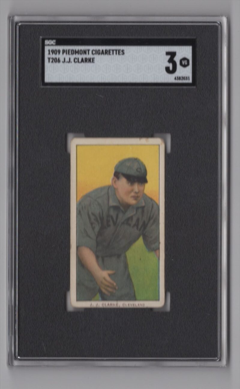 1909 BASEBALL CARD 3-15 J.J. CLARKE SGC 3 CLEVELAND