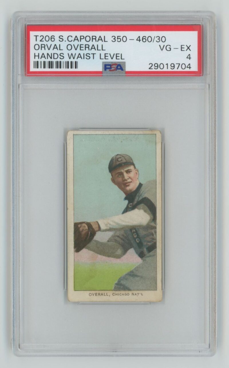1909 SWEET CAPORAL WHITE BORDER ORVAL OVERALL PSA 4 CHICAGO HANDS WAIST LEVEL