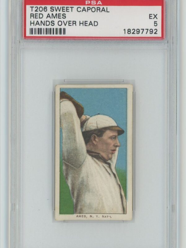 1909 SWEET CAPORAL WHITE BORDER RED AMES PSA 5 NEW YORK POP 14 ONLY 7 HIGHER