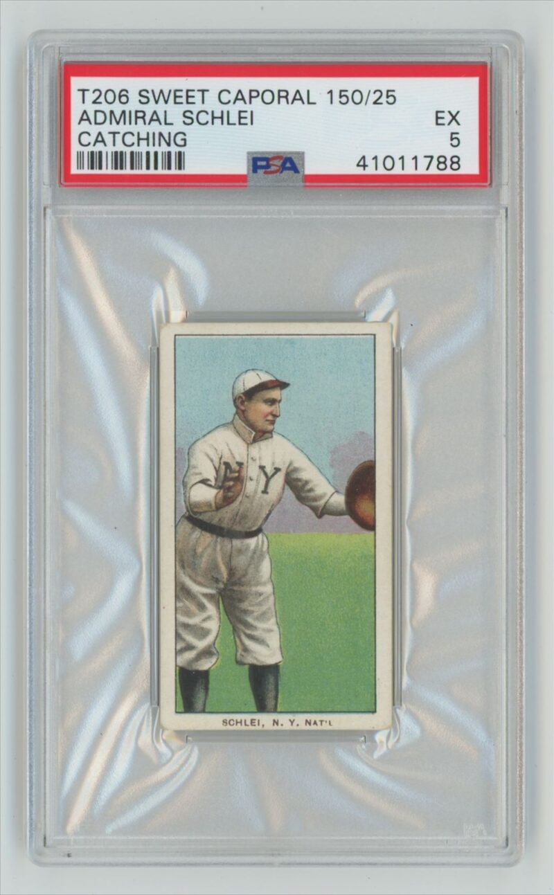 1909 WHITE BORDER ADMIRAL SCHLEI PSA 5 NEW YORK POP 4 ONLY 1 HIGHER