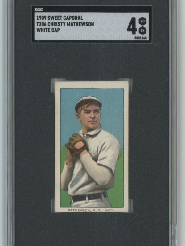 1909 WHITE BORDER CHRISTT MATHEWSON 8001868 SGC 4 NEW YORK WHITE CAP