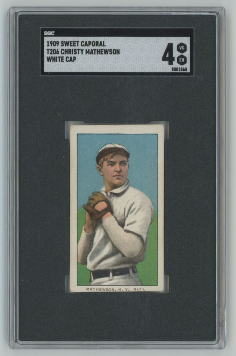 1909 WHITE BORDER CHRISTT MATHEWSON 8001868 SGC 4 NEW YORK WHITE CAP