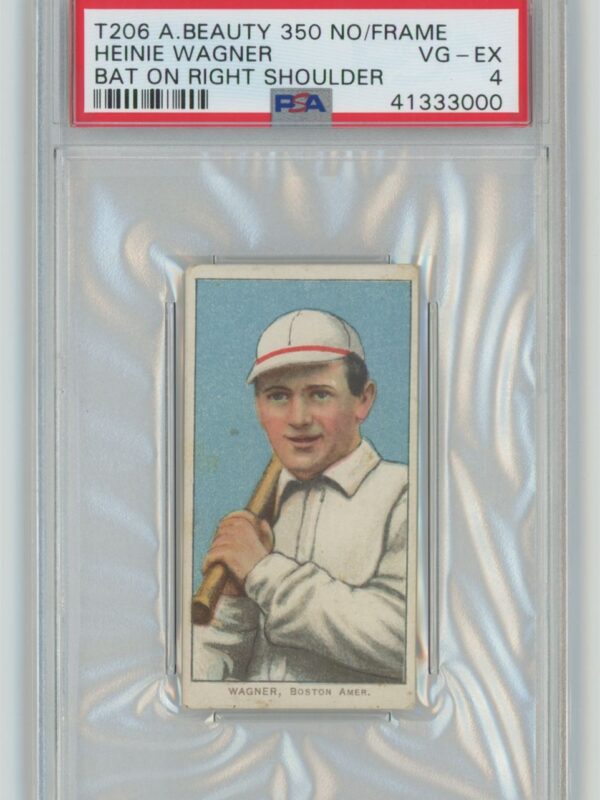 1909 WHITE BORDER HEINIE WAGNER PSA 4 BOSTON AMERICAN BEAUTY POP 1 ONLY 2 HIGHER