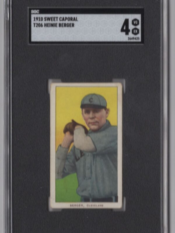 1910 SWEET CAPORAL WHITE BORDER HEINIE BERGER SGC 4 CLEVELAND