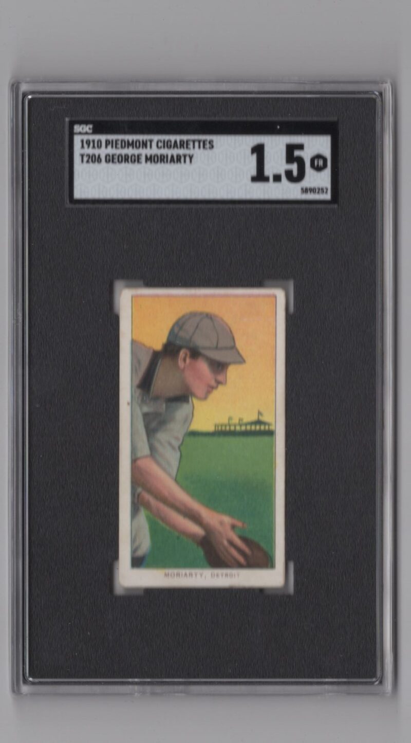 1910 T206 WHITE BORDER GEORGE MORIARTY SGC 1.5 DETROIT #-