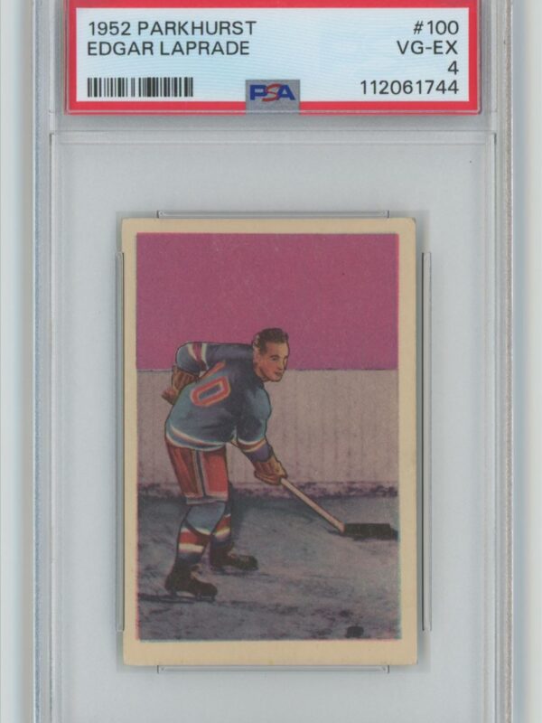 1952-53 VINTAGE HOCKEY EDGAR LAPRADE ROOKIE PSA 4 NEW YORK RANGERS #100