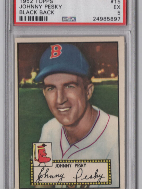 1952 TOPPS 3-15 JOHNNY PESKY ROOKIE PSA 5 BOSTON RED SOX #15