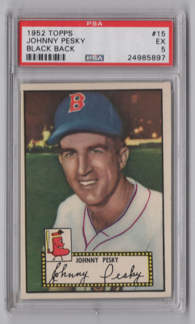 1952 TOPPS 3-15 JOHNNY PESKY ROOKIE PSA 5 BOSTON RED SOX #15