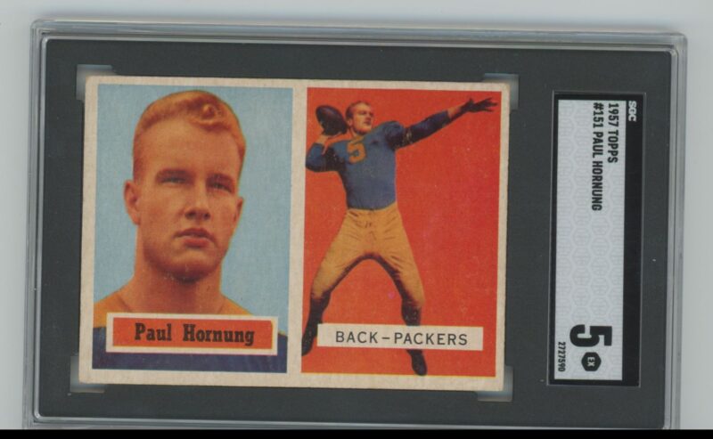 1957 TOPPS PAUL HORNUNG ROOKIE SGC 5 GREEN BAY PACKERS 151 286685215063