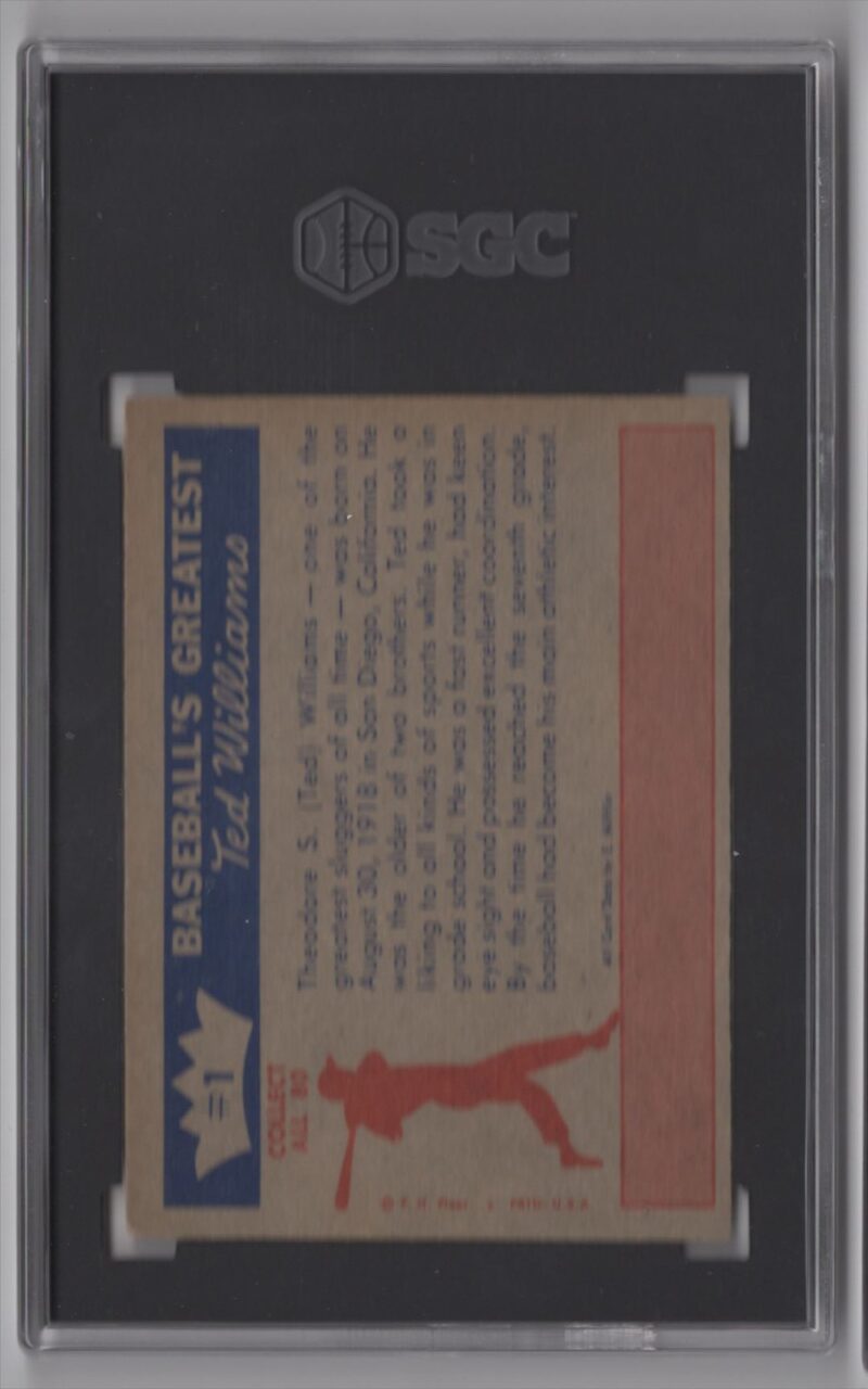 1959 FLEER THE EARLY YEARS SGC 7 TED WILLIAMS #1 POP 14 - Image 3