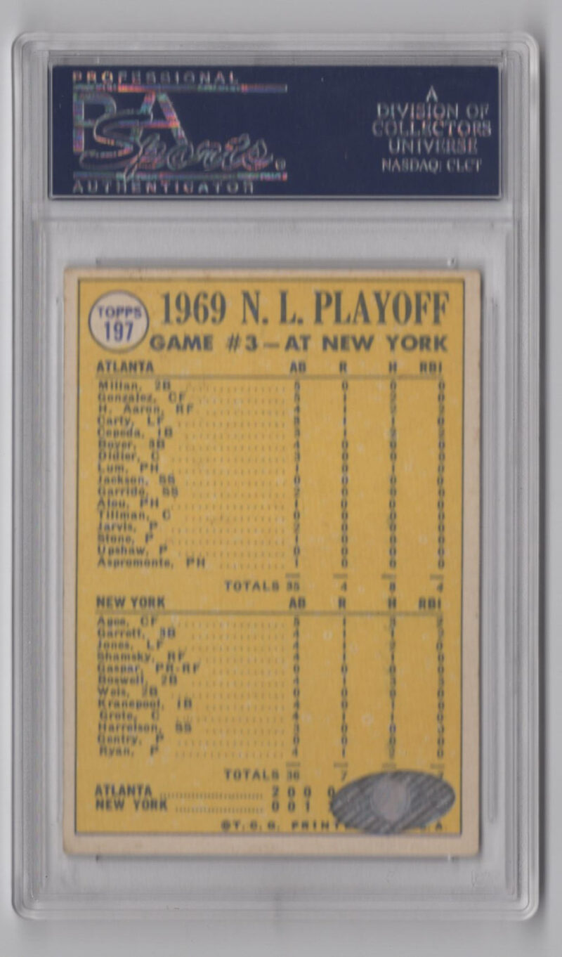 1970 3-15 NLCS GAME 3 - RYAN SAVES THE DAY! LCS AUTO PSA NEW YORK METS/ATLANTA - Image 3