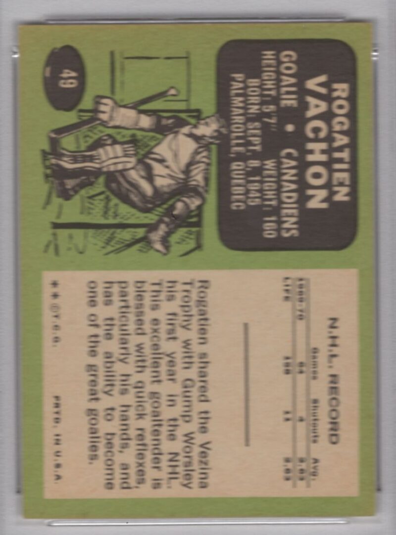 1970 71 TOPPS 3 15 ROGATIEN VACHON PSA 8 MONTREAL CANADIENS 49 286685185863 2