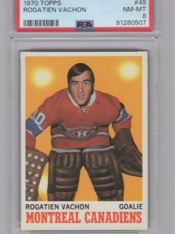 1970-71 TOPPS 3-15 ROGATIEN VACHON PSA 8 MONTREAL CANADIENS #49