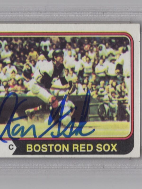 1974 TOPPS 3-15 CARLTON FISK AUTO PSA BOSTON RED SOX #105