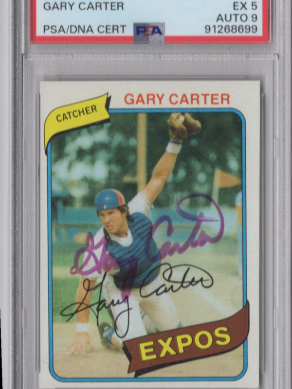 1980 TOPPS 3-15 GARY CARTER AUTO PSA MONTREAL EXPOS #70