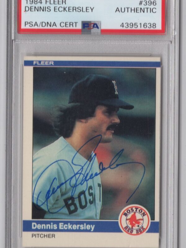 1982 FLEER DENNIS ECKERSLEY AUTO PSA BOSTON RED SOX #292