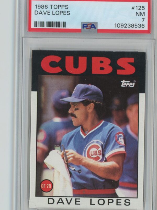 1986 TOPPS DAVE LOPES PSA 7 CHICAGO CUBS #125