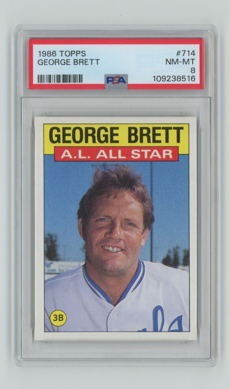 1986 TOPPS GEORGE BRETT PSA 8 KANSAS CITY ROYALS #714