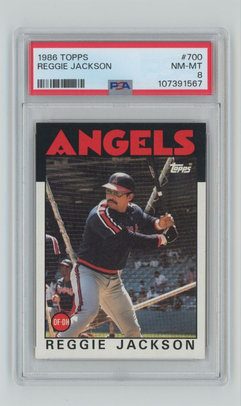 1986 TOPPS REGGIE JACKSON PSA 8 CALIFORNIA ANGELS 700 286740614553