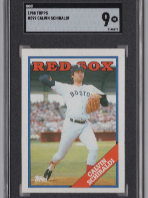 1988 TOPPS CALVIN SCHIRALDI ROOKIE SGC 9 BOSTON RED SOX #599