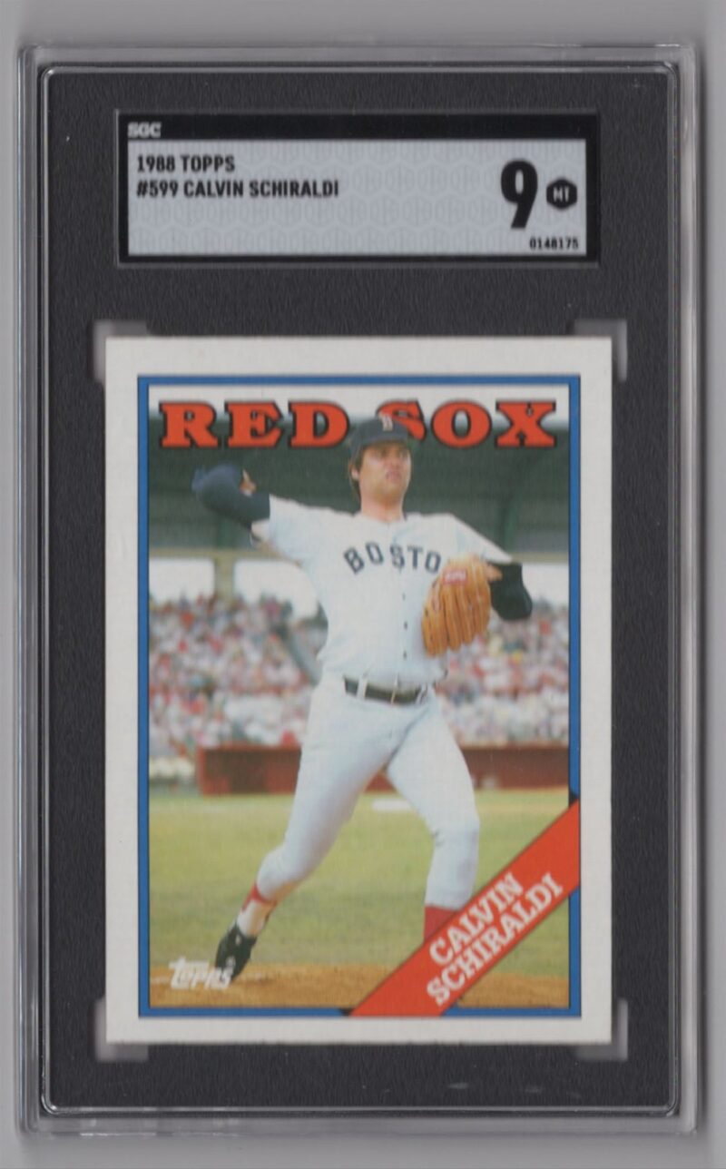 1988 TOPPS CALVIN SCHIRALDI ROOKIE SGC 9 BOSTON RED SOX #599