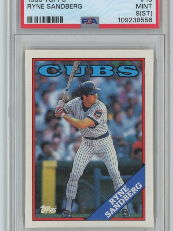 1988 TOPPS RYNE SANDBERG PSA 9 CHICAGO CUBS #10 ST GRADE FROM ORIGINAL GUM