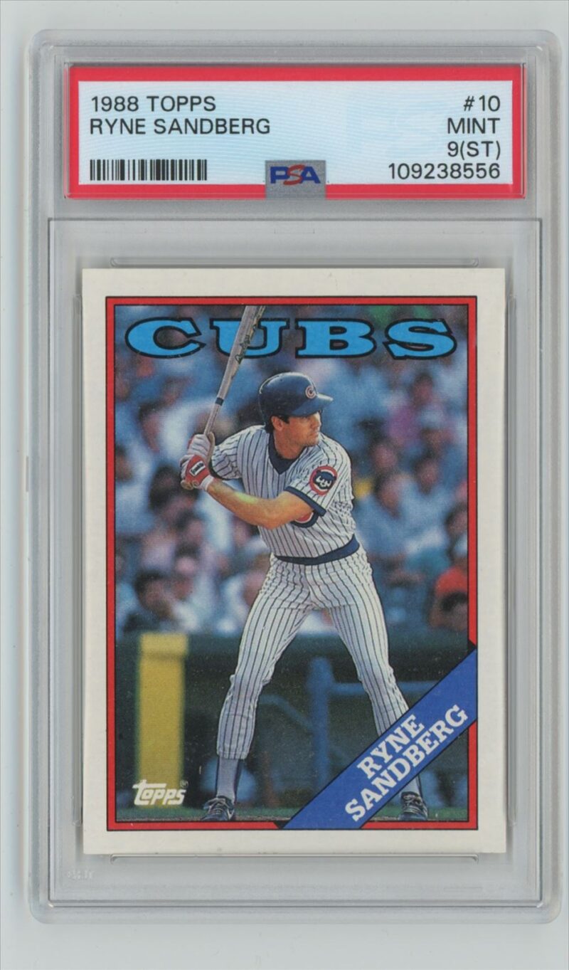 1988 TOPPS RYNE SANDBERG PSA 9 CHICAGO CUBS #10 ST GRADE FROM ORIGINAL GUM