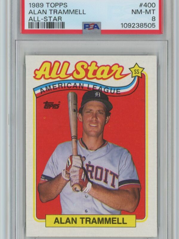 1989 TOPPS ALAN TRAMMELL PSA 8 DETROIT TIGERS #400
