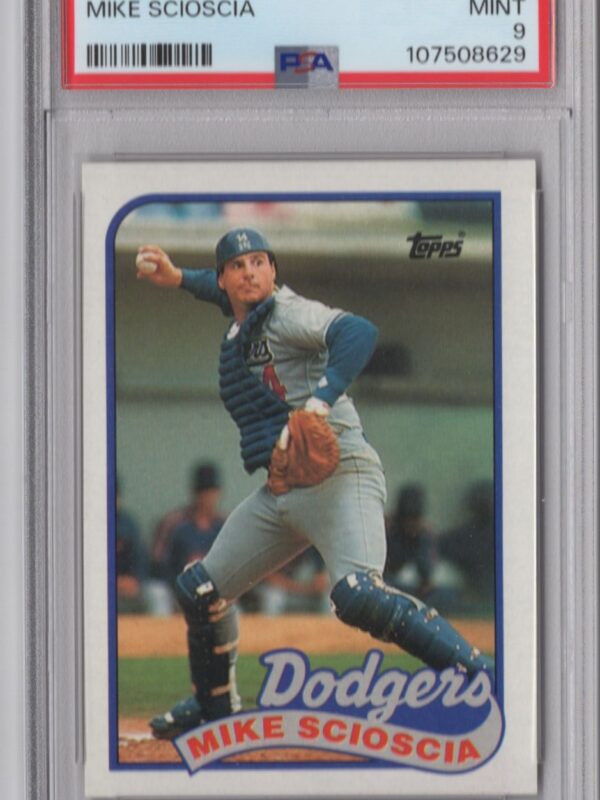 1989 TOPPS MIKE SCIOSCIA PSA 9 LOS ANGELES DODGERS #755 POP 3 ONLY 2 HIGHER
