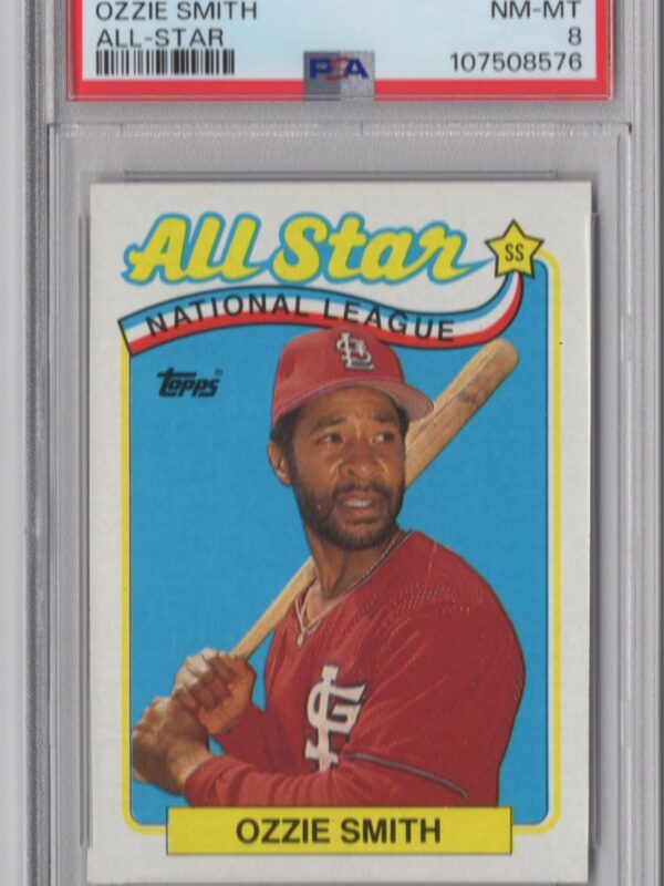 1989 TOPPS OZZIE SMITH PSA 8 ST. LOUIS CARDINALS #389