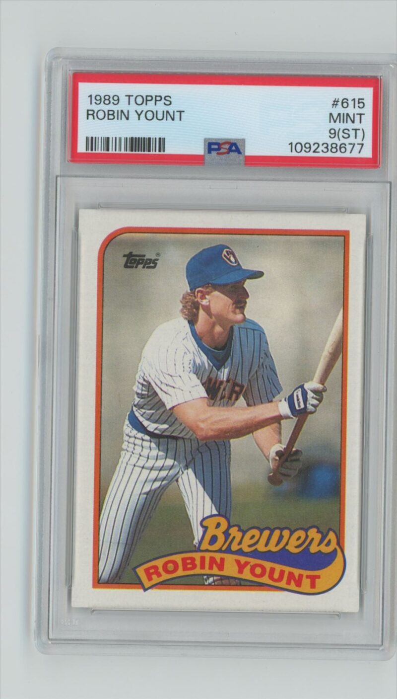 1989 TOPPS ROBIN YOUNT PSA 9 MILWAUKEE BREWERS #615