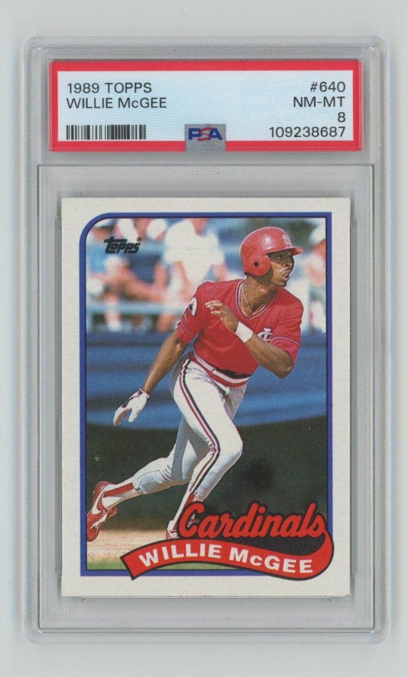 1989 TOPPS WILLIE MCGEE PSA 8 ST. LOUIS CARDINALS #640 POP 3 ONLY 6 HIGHER