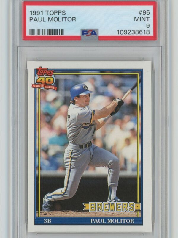 1991 TOPPS PAUL MOLITOR PSA 9 MILWAUKEE BREWERS #95