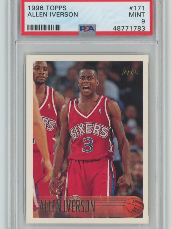 1996-97 TOPPS ALLEN IVERSON ROOKIE PSA 9 PHILADELPHIA 76ERS #171