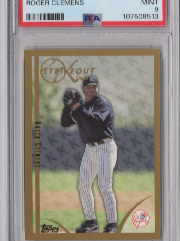 1999 TOPPS TOPPS GOLD ROGER CLEMENS PSA 9 NEW YORK YANKEES #445 TOTAL POP 42