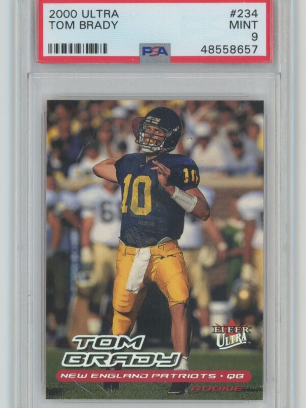 2000 FLEER LEGACY TOM BRADY ROOKIE PSA 9 MICHIGAN WOLVERINES #234 .