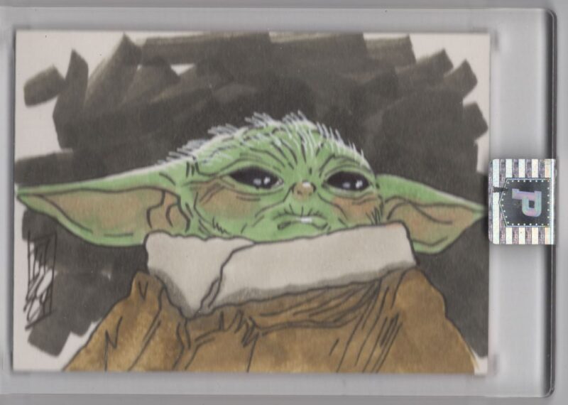 2023 TOM HODGES TOM HODGES YODA AUTO PRISTINE STAR WARS HAND SKETCH 1 OF 1