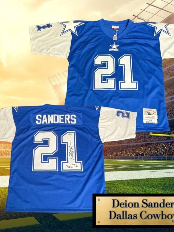 Deion Sanders Autographed Signed Dallas Cowboys Mitchell & Ness NFL Jersey