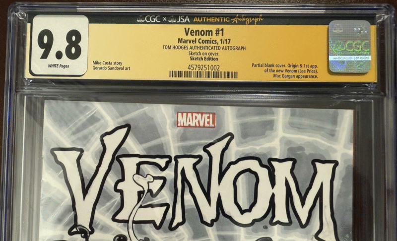 Marvel Comic Venom 1 Sketch Eddition with Artist Tom Hodges Autograph CGC 286740536823 2