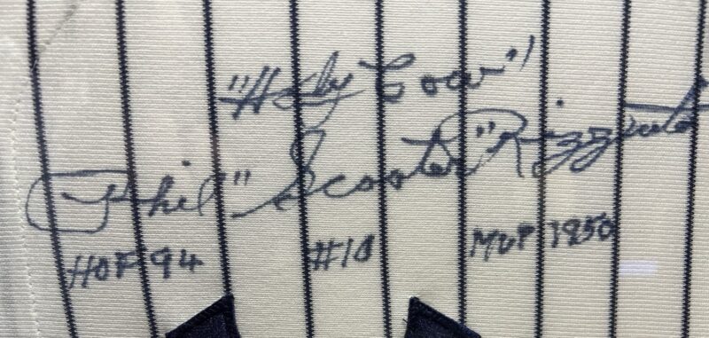 Phil Rizzuto autographed signed framed N.Y. Yankees Rawlings Jersey - Image 4