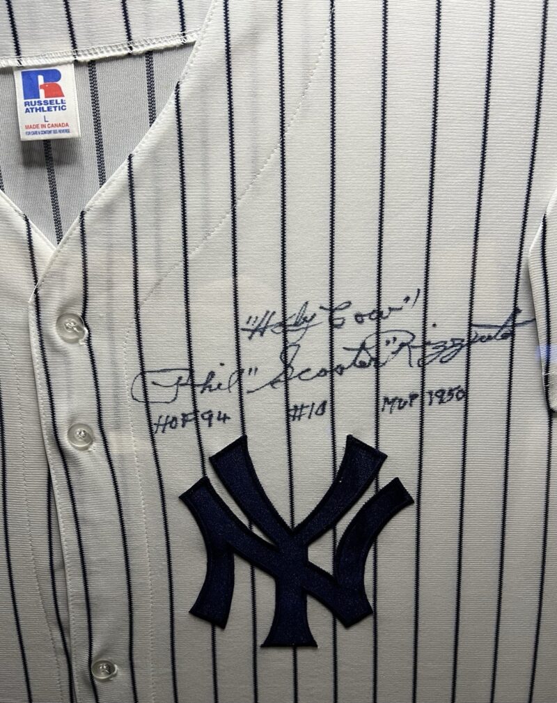 Phil Rizzuto autographed signed framed N.Y. Yankees Rawlings Jersey - Image 5