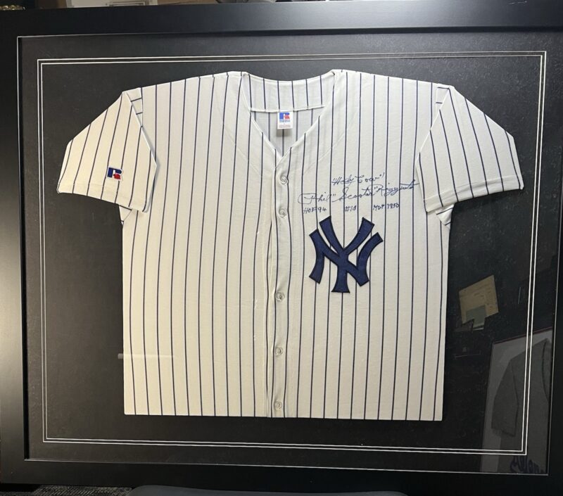 Phil Rizzuto autographed signed framed N.Y. Yankees Rawlings Jersey